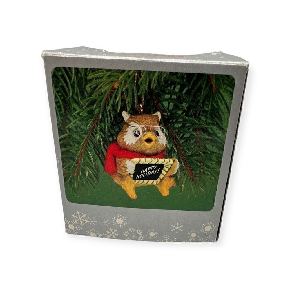 Enesco Happy Holidays Owl Ornament 1984 E-6248